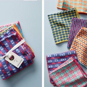 Woven Geo Jacquard Dishcloths, Set of 6