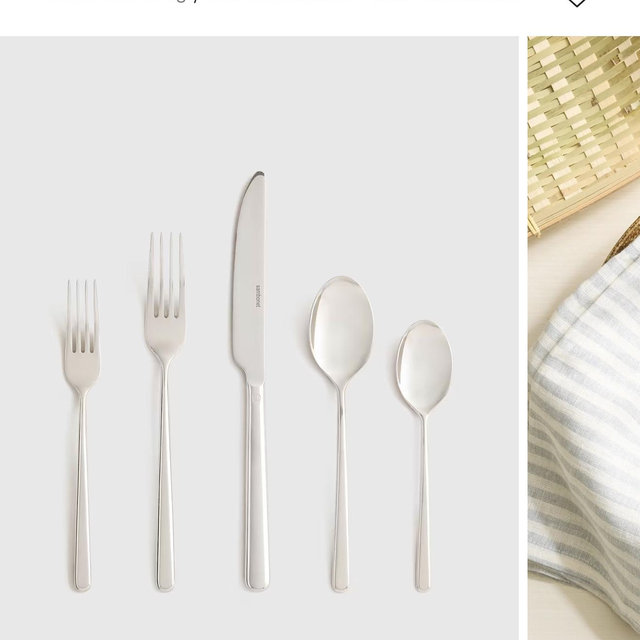 Gia Minimalist 20 Piece Flatware Set - Polished Stainless Steel