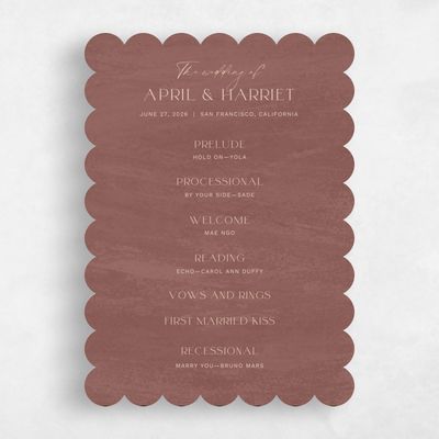 Brown Scalloped Wedding Program - Belanger