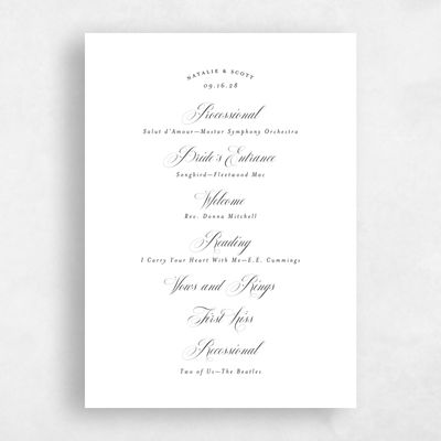 White Wedding Program - Marvis