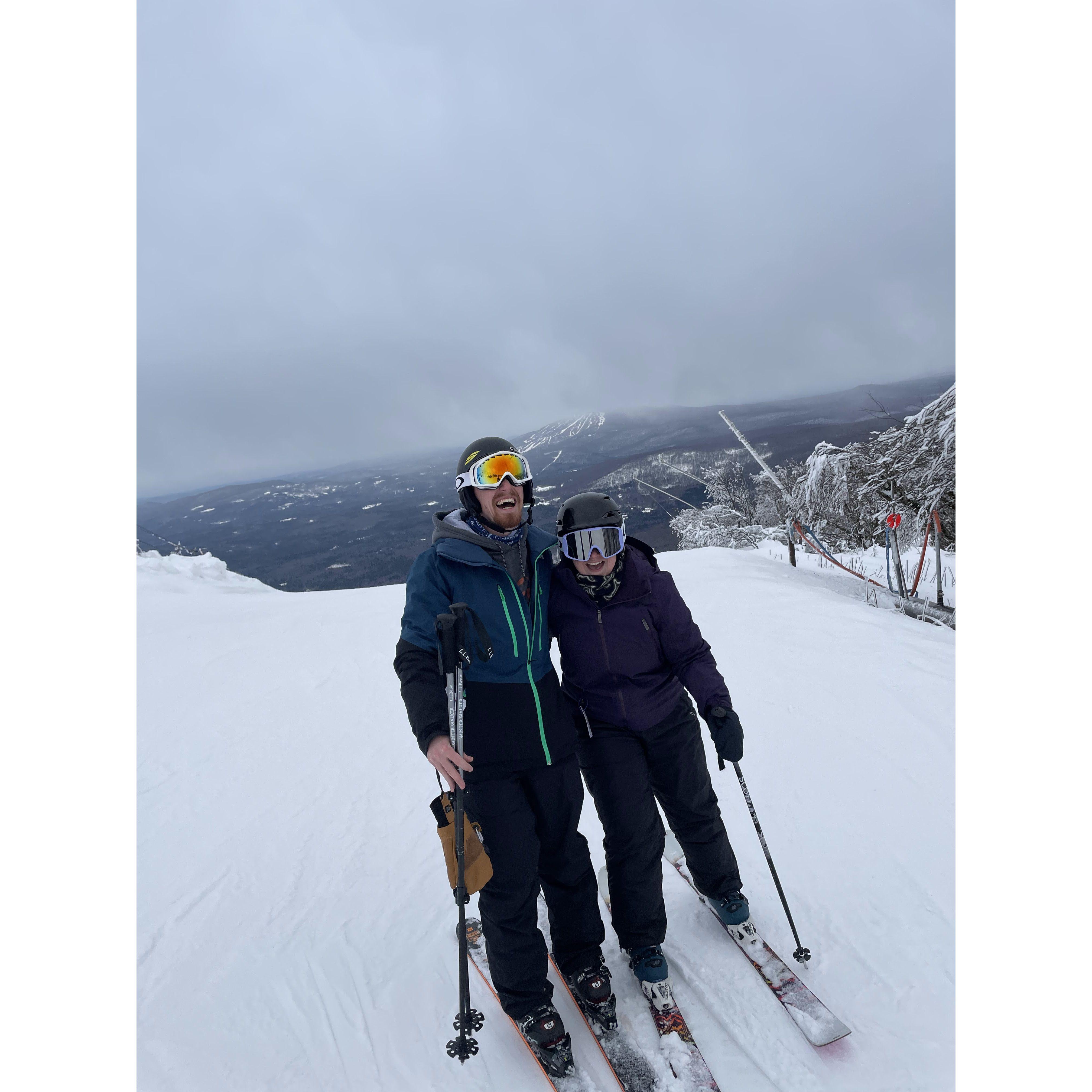 Skiing at Bromley post proposal with some great laughs '23
