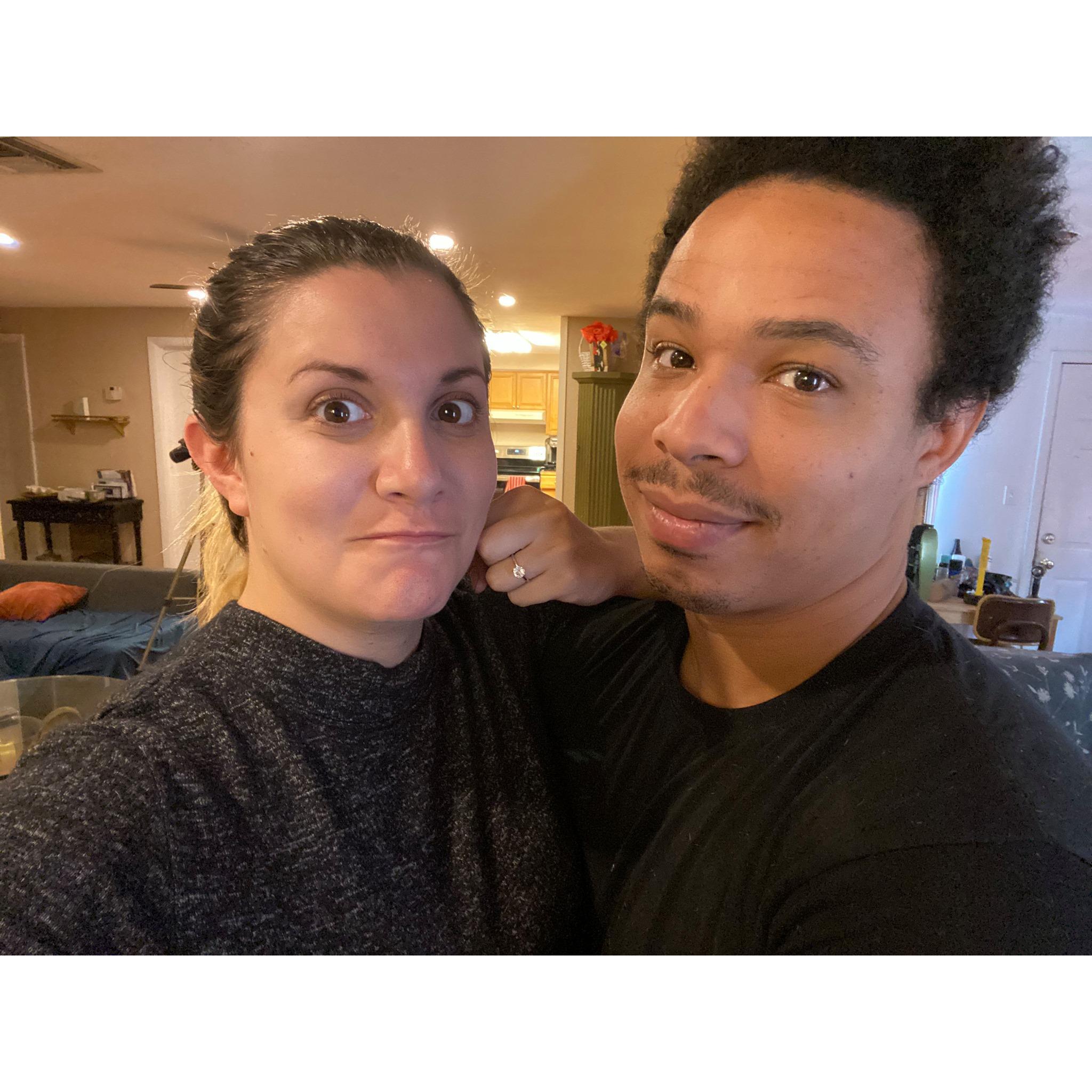 This was taken the day after our engagement so we could announce to the world we were engaged!