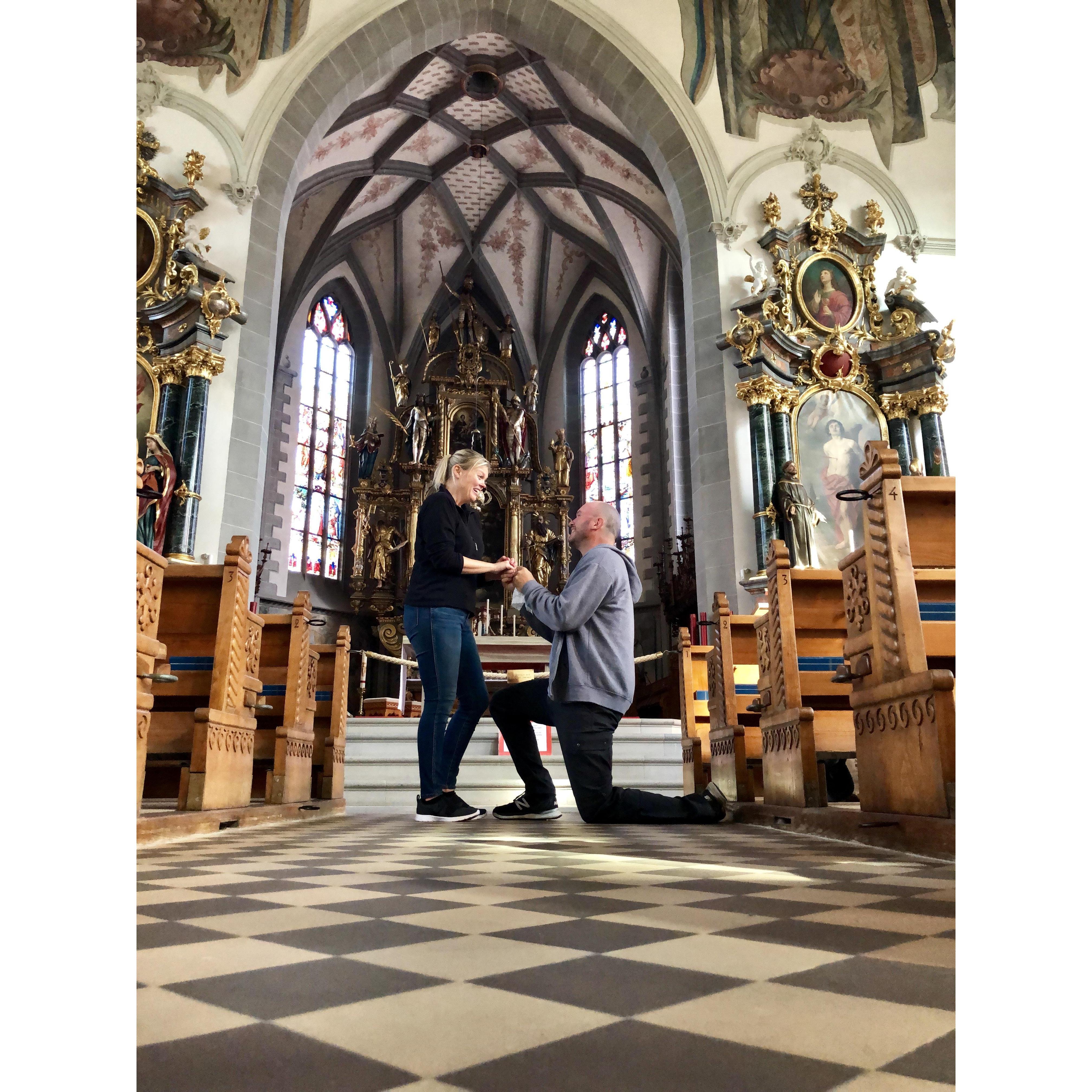 The moment we got engaged, Appenzell Switzerland, September 28, 2019
