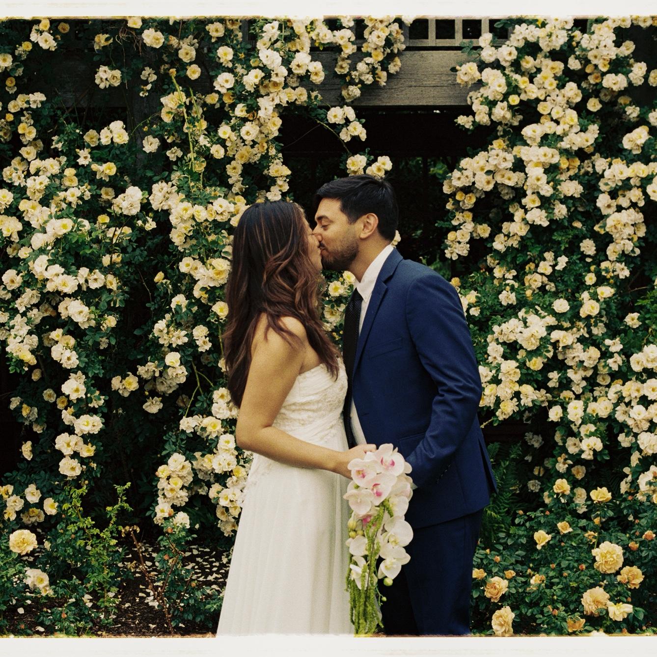 In one of our favorite date spots, the Chicago botanic gardens