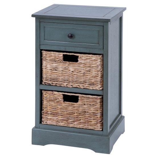 DecMode 1 Drawer 2 Basket Nightstand