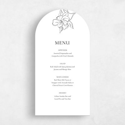 White Arch Wedding Menu - Ahlers