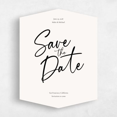 White Diamond Wedding Save the Date - Santorini Type