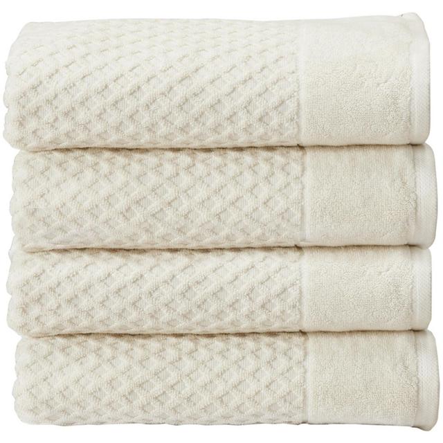 100% Cotton Quick-Dry Diamond Textured Bath Towel Set , Oatmeal) - Great Bay Home