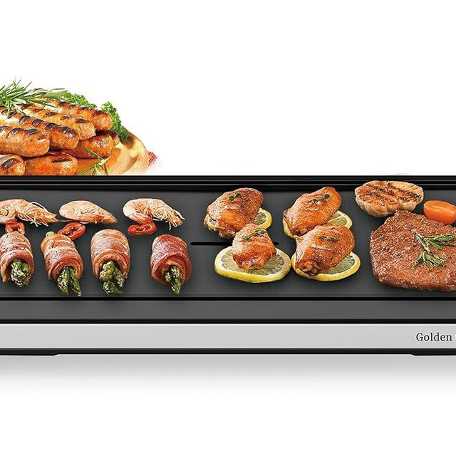 Indoor Grill & Electric Griddle, 1800W 20-Inch XL Nonstick Electric Skillet Griddle with Adjustable Temperature & Drip Tray, Easy to Clean – For Breakfast, Pancakes, Eggs, Teppanyaki