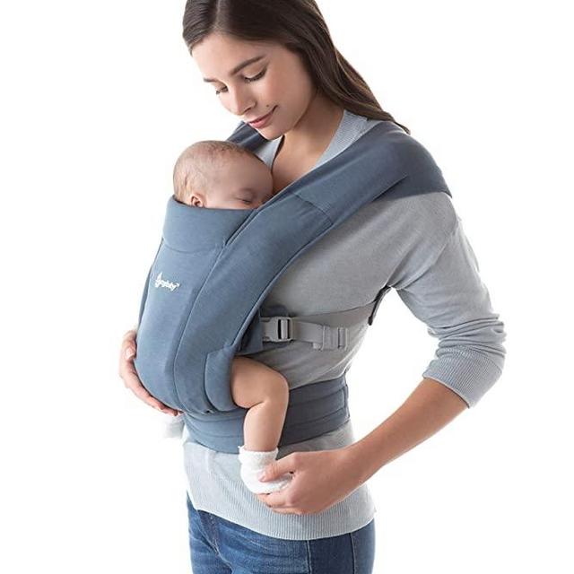 Ergobaby Embrace Baby Wrap Carrier, Infant Carrier for Newborns 7-25 Pounds, Oxford Blue