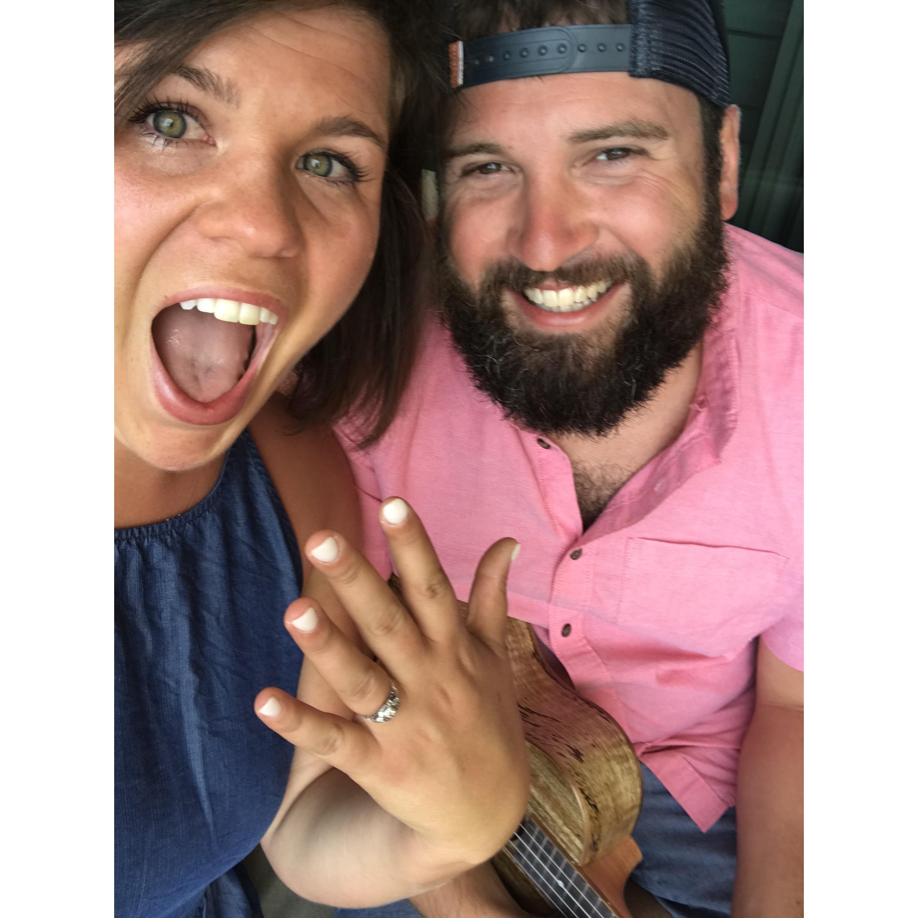 This is the photo we took right after Chase proposed!