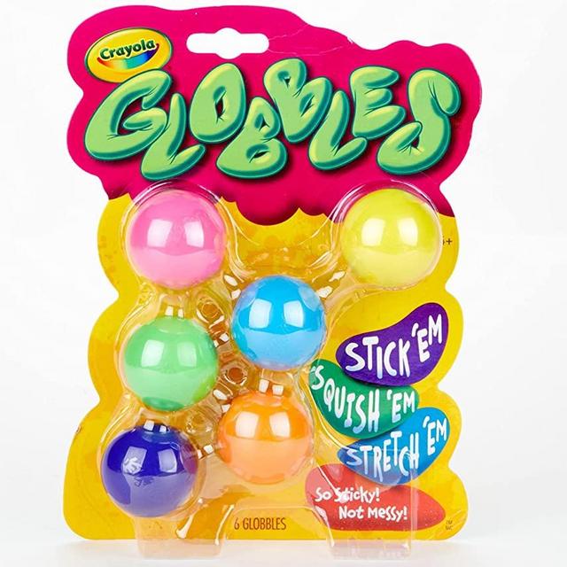 Crayola Globbles Fidget Toy, Sticky Fidget Balls, Squish Gift for Kids, Assorted Colors, 6 Count