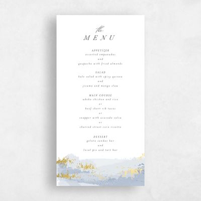 Blue Wedding Menu - Ione Foil