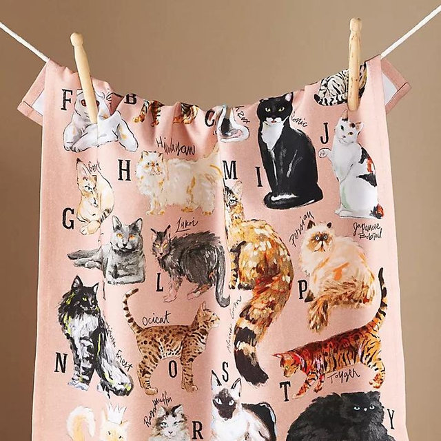 Cat Breeds A-Z Dish Towel