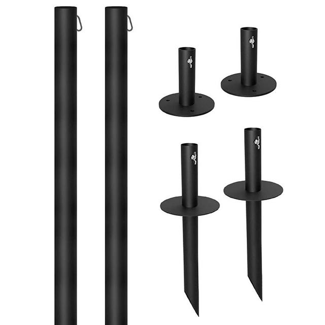 Excello Global Bistro String Light Poles - 2 Pack - Extends to 10 Feet - Universal Mounting Options Included