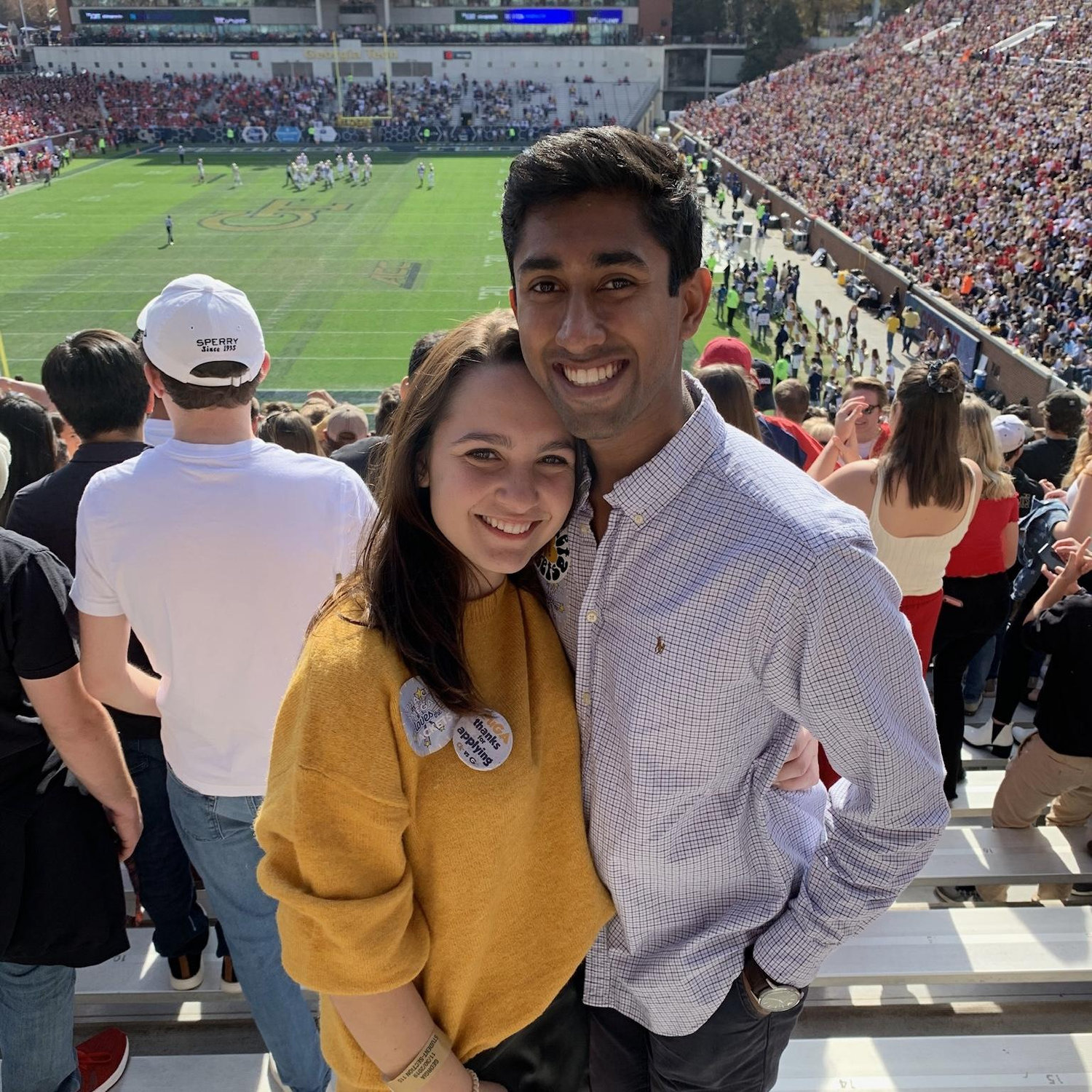 enjoying the tech vs uga football game