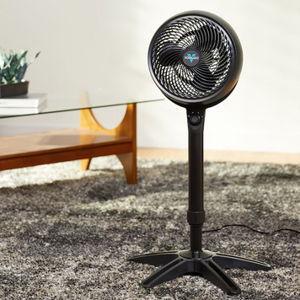 3 -Speed High Velocity Indoor Black Pedestal Fan