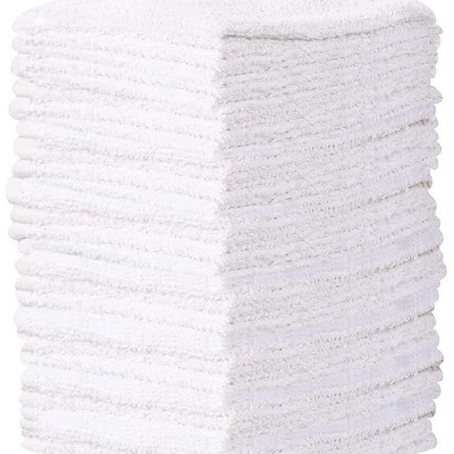 Towel and Linen Mart 100% Cotton - Wash Cloth Set - Pack of 24, Flannel Face Cloths, Highly Absorbent and Soft Feel Fingertip Towels (White)