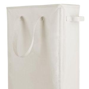 Odonata Slim Laundry Hamper Handles Collapsible Laundry Basket Thin Dirty Clothes Basket Narrow Laundry Bag Foldable Dirty Hamper 45L (Beige)