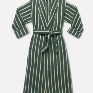 Brooklinen Super-Plush Robe (Striped Botanical Green)-Large