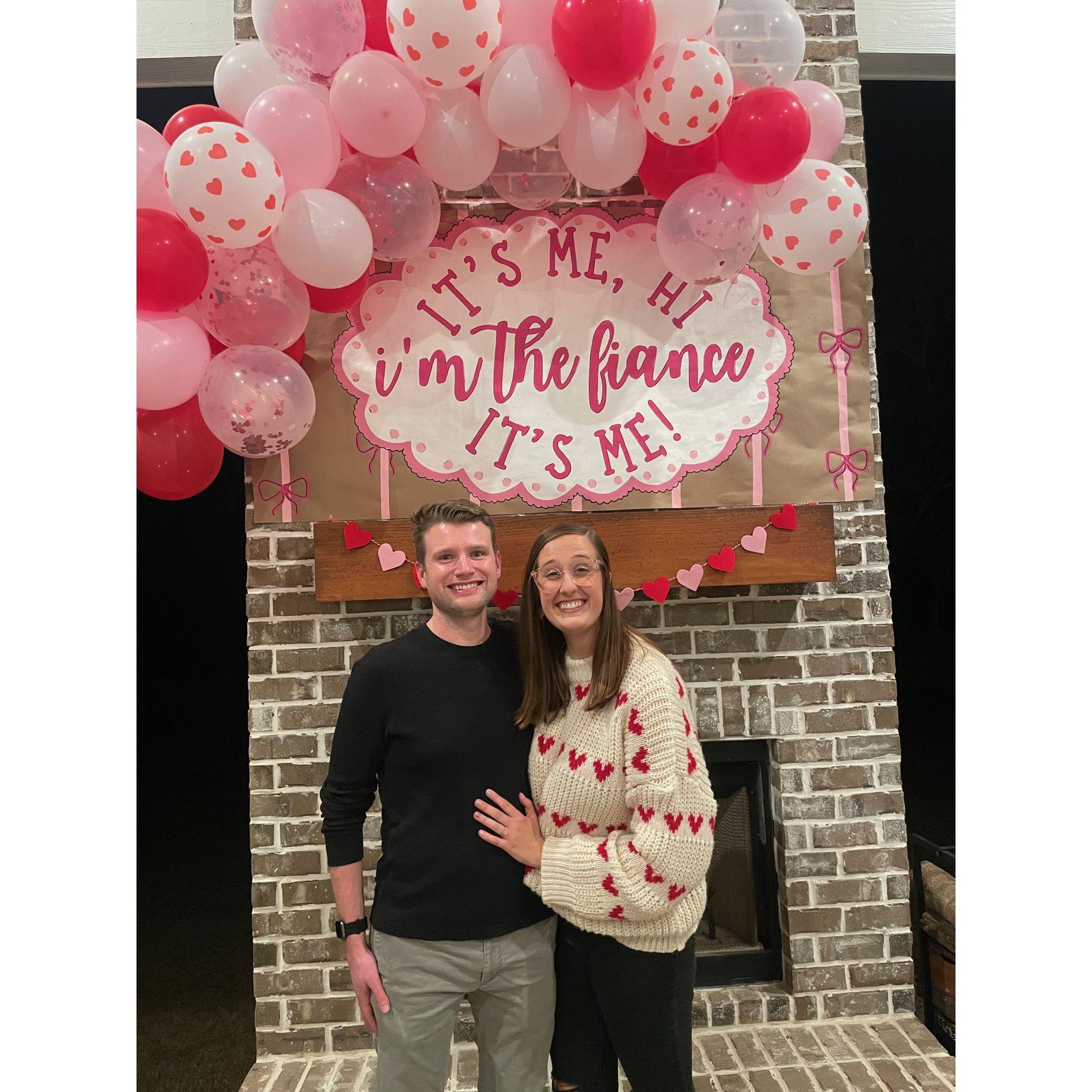 Engagement surprise party thrown by our sweet friends!