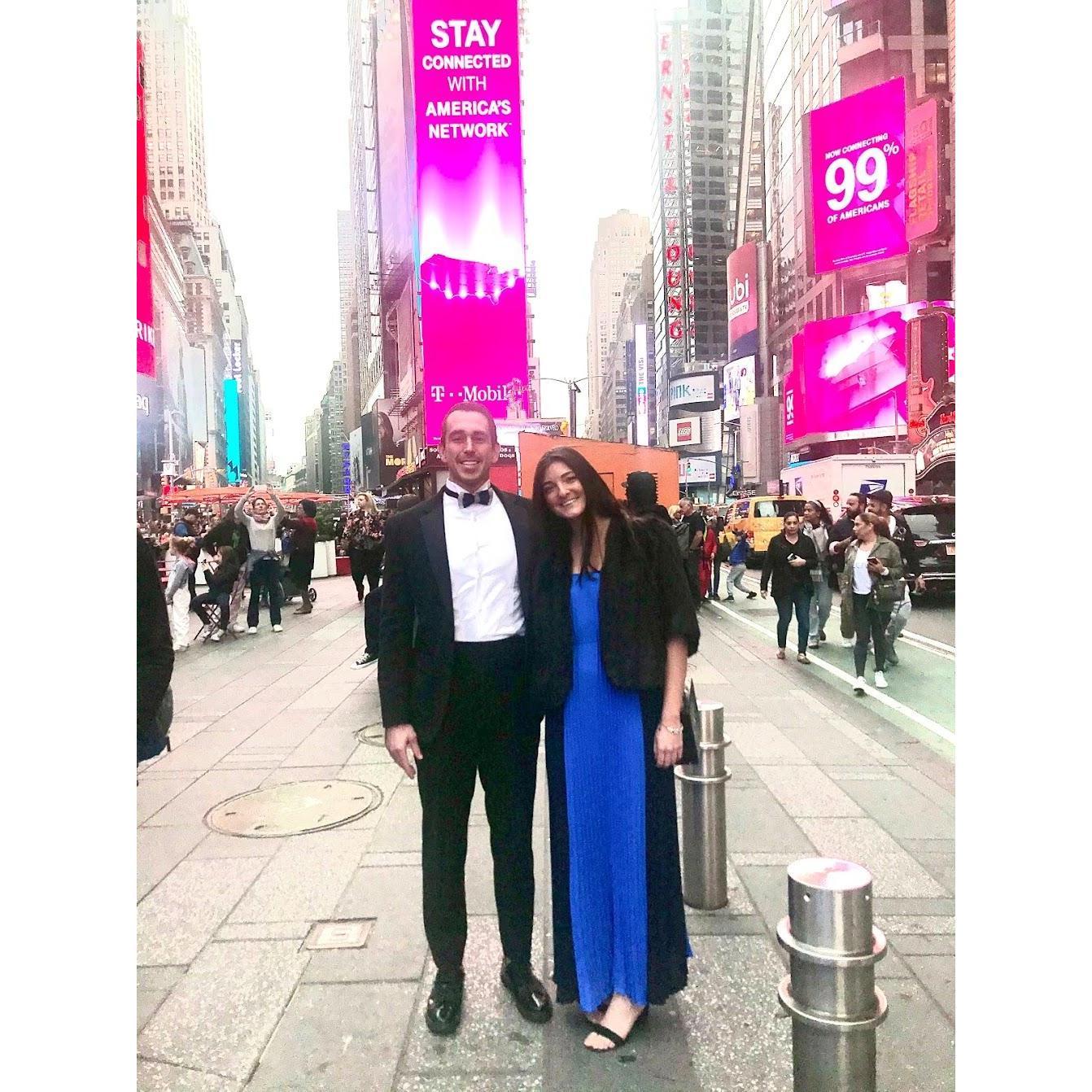 "Touring" Time Square for Christian's birthday, October 2019
Christian Jewett and Breada Farrell