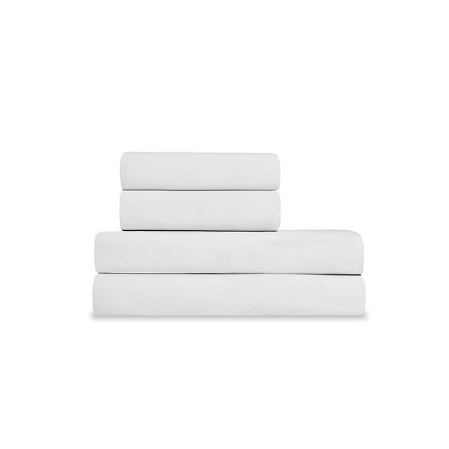 Martex ecopure Easy Care Machine Washable 1 Fitted Sheet 1 Flat Sheet and 2 Pillowcases Organic Cotton Full Size Sheet Set, White