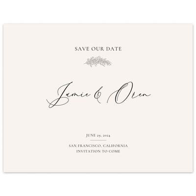 Light Oatmeal, Beige Wedding Digital Save the Date - Mathias Landscape