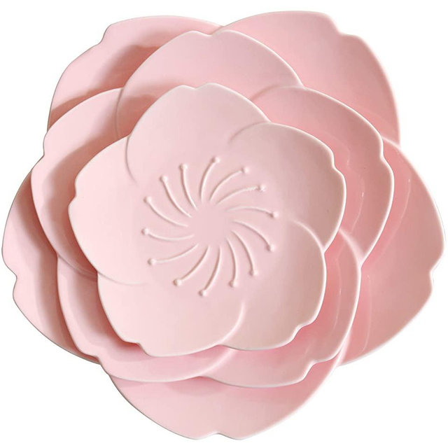 Jusalpha Pink Cherry Blossom 3-Piece Dinnerware Plate set (Cherry blossom plate set (3)