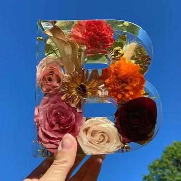 Preserved Wedding Flowers 5” Initial