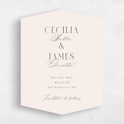 Beige Diamond Wedding Save the Date - Shahira Classic