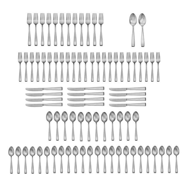 Studio Cuisine Satin Delancey 86-PC Flatware Set, Service For 12