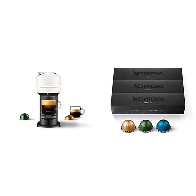 Nespresso by De'Longhi ENV120GY Vertuo Next Coffee and Espresso Maker, Machine White with Medium and Dark Roast Coffee