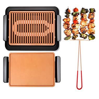 GOTHAM STEEL Smokeless Electric Grill, Griddle, and Pitchfork, Indoor BBQ and Nonstick As Seen On TV (Original)