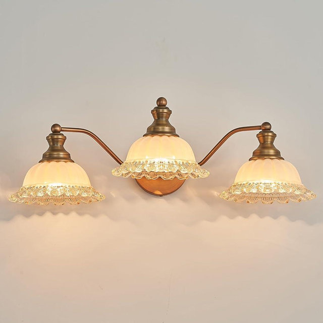 XIEDUN Brass 3 Light Vanity Light Vintage Bathroom Vanity Light Fixture