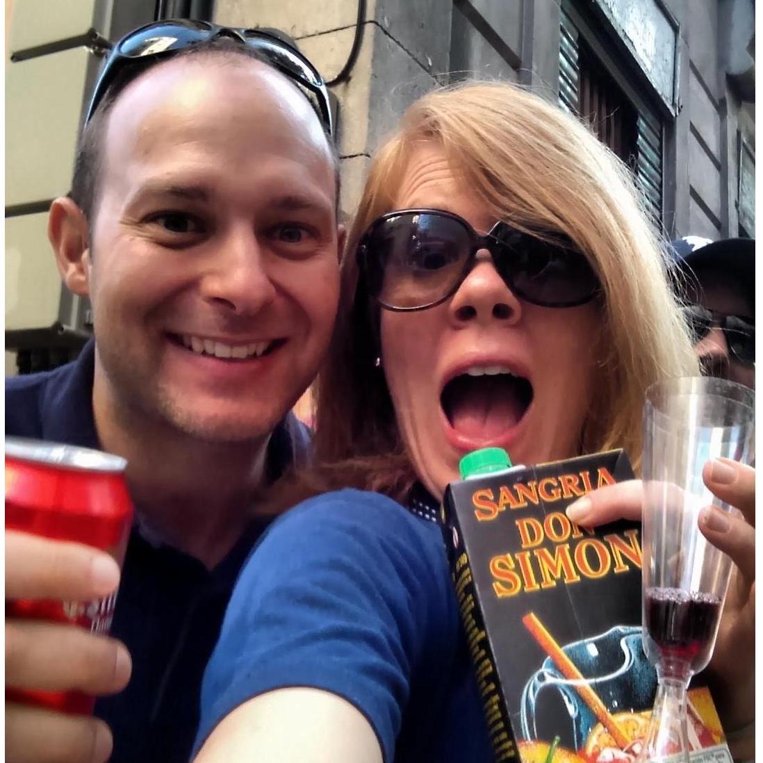 That time we drank convenience store sangria in plastic flutes after stumbling upon Barceloneta's greatest street party/neighborhood festival.