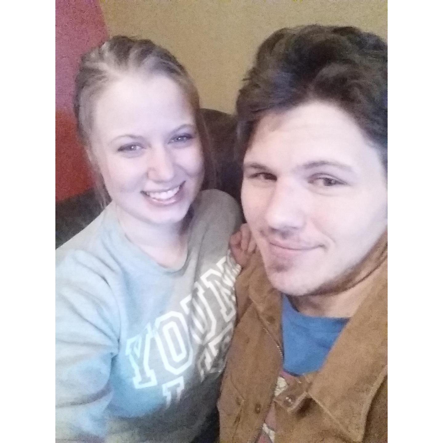 Enjoying some morning coffee. Couldn't forget the selfie to go with it! Doesn't he look thrilled?