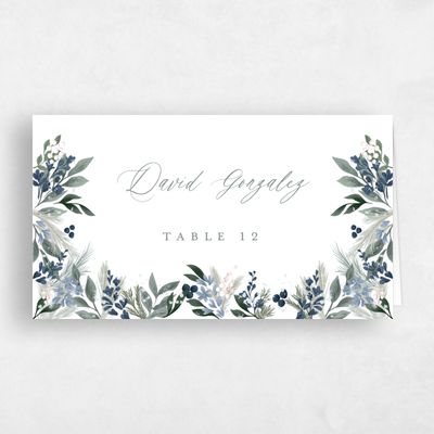White Wedding Place Card - Bryn