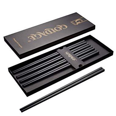 Goldage Fiberglass Dishwasher-safe Chopsticks - Japanese Minimalism - Floating Flowers (5 Pairs)