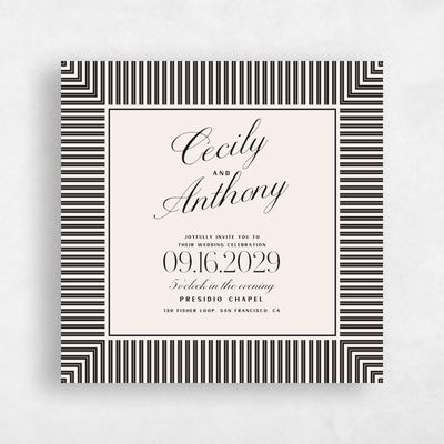 Beige Wedding Invitation - Connell Square
