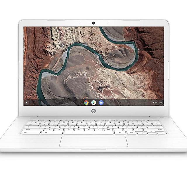 HP Chromebook 14-inch Laptop with 180-Degree Hinge, AMD Dual-Core A4-9120 Processor, 4 GB SDRAM, 32 GB eMMC Storage, Chrome OS (14-db0030nr, Snow White)