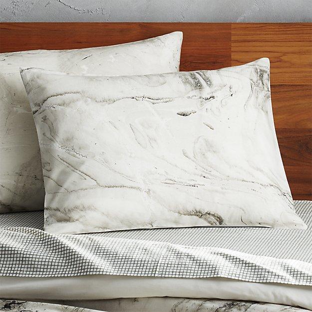 set of 2 marbleized standard shams.