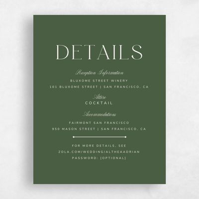 Dark Olive, Green Wedding Enclosure - Conrad