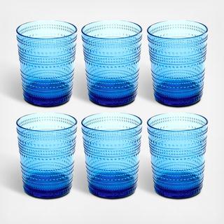 Beaded Acrylic Double Old Fashioned Glass, Set of 6