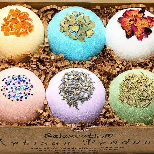 Organic Bath Bombs All Natural Gift Set with Epsom Salt/Bath Bombs Safe for Kids - Bath Bomb For Women Relaxation with Dead Sea Salt - Natural and Safe Bath Bombs Set – Bath Bombs Kit for Her