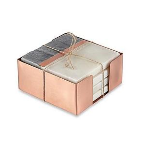 Thirstystone® Marble Striped Coasters in Black/White/Copper (Set of 4)