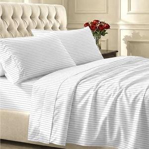100% Cotton Sheets Set - King - Pinstripe pattern
