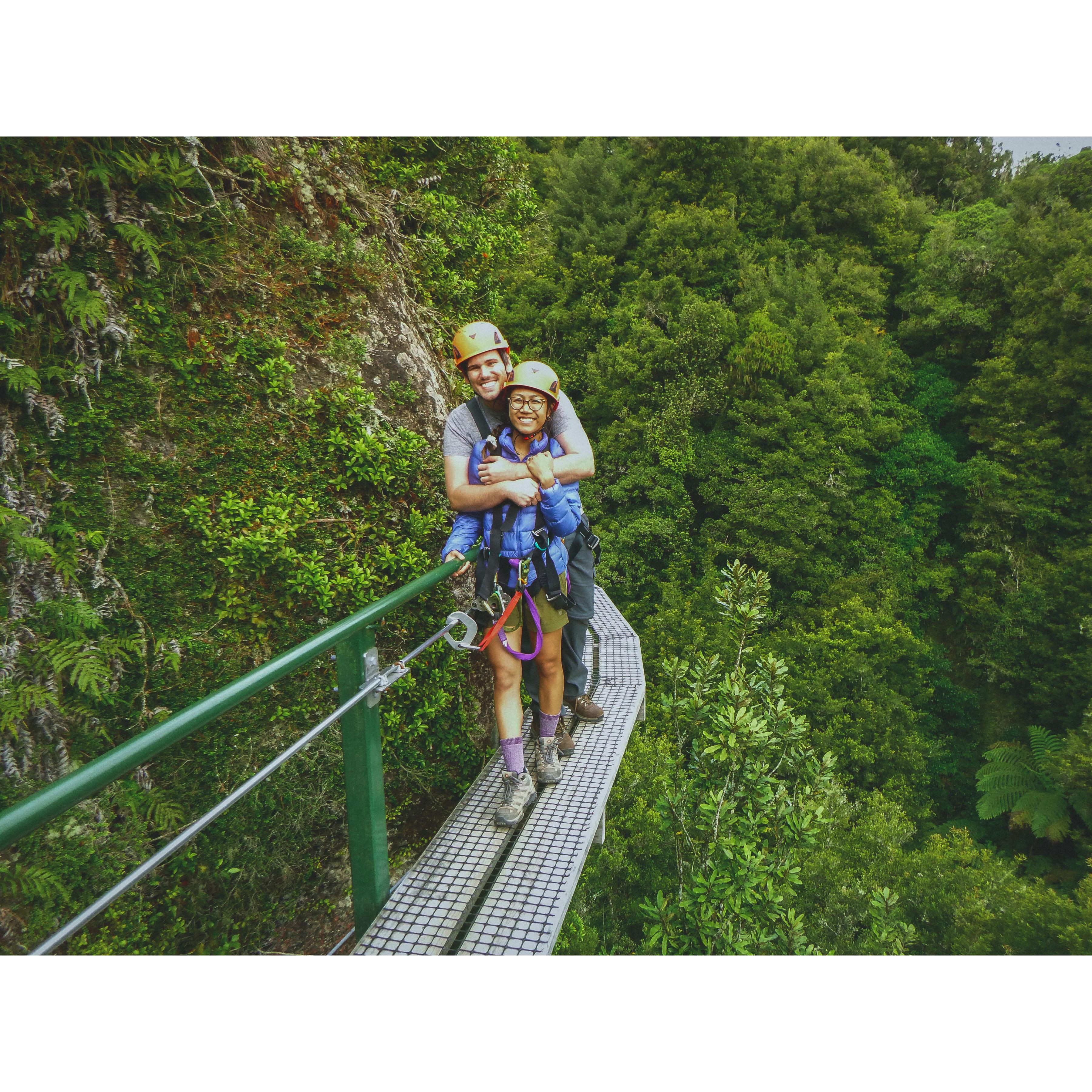 Zip-lining in Rotorua