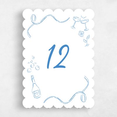 Blue Wedding Table Number - Hamilton
