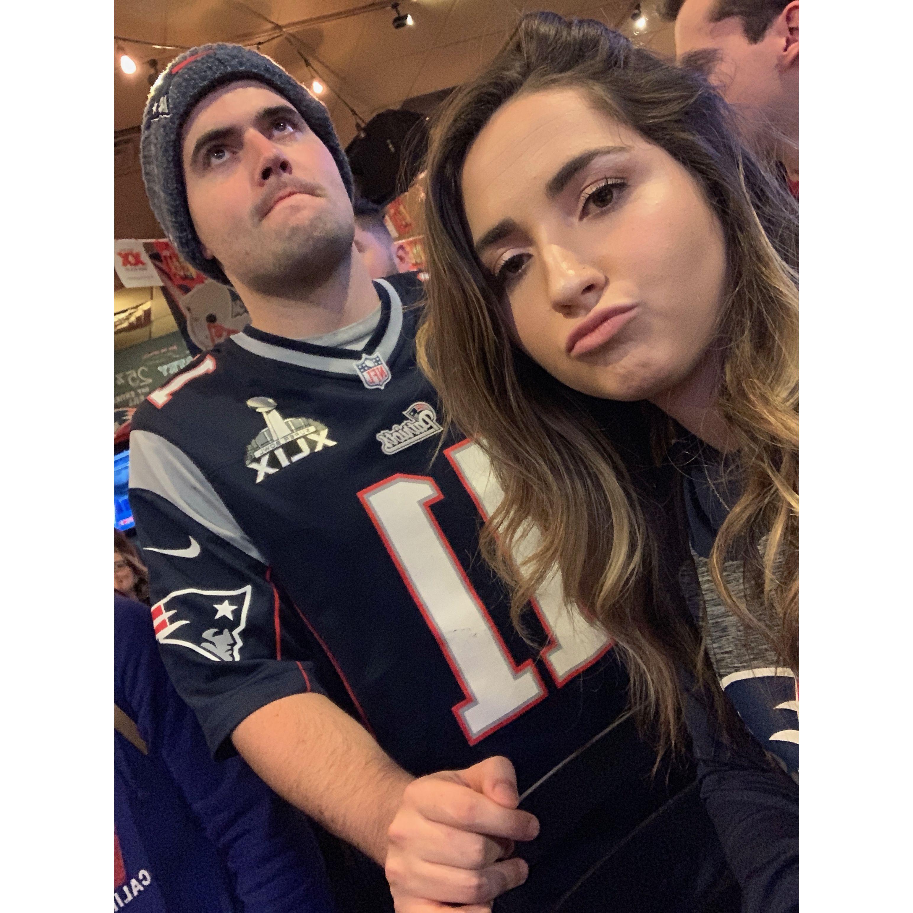 February 3, 2019 - We watch the Patriots win the Super Bowl at a Patriots themed bar in San Diego! It's the first time we are physically together when they win a Super Bowl and we go CRAZY celebrating